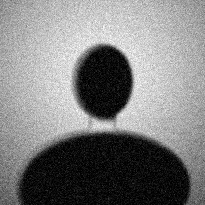 Portrait illustratif abstrait, silhouette sur fond gris clair