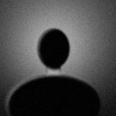 Portrait illustratif abstrait, silhouette sur fond gris foncé